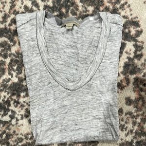 Burberry grey t shirt. Xs. Neck detail and logo on bottom